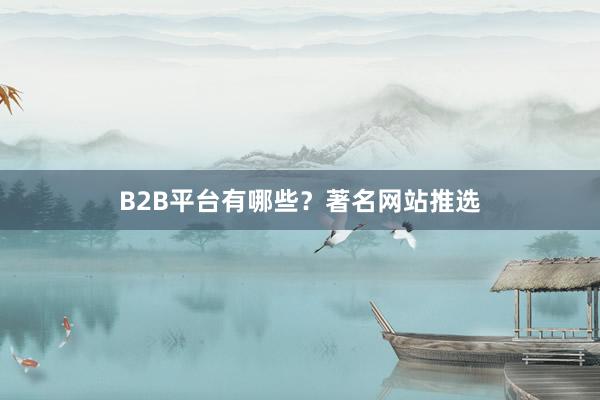 B2B平台有哪些?著名网站推选